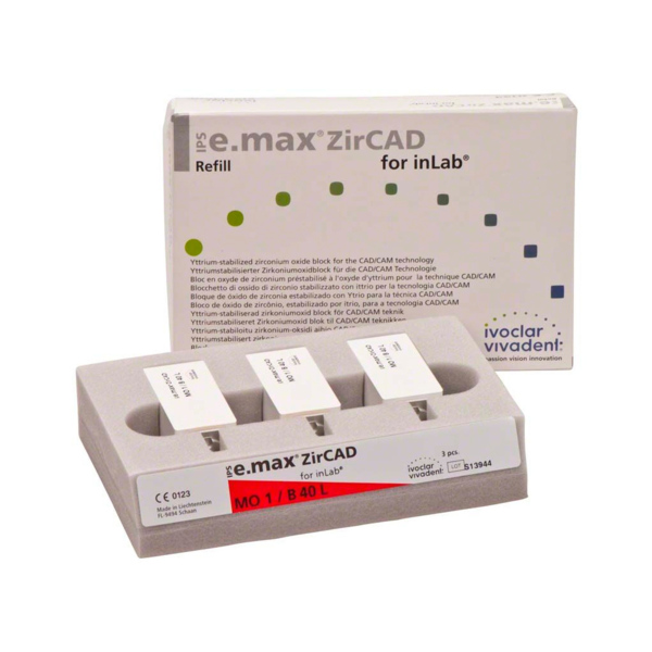 IPS e.max ZirCAD inLab - блоки из оксида циркония, цвет MO 1 B40 L, 3 шт - фото 0