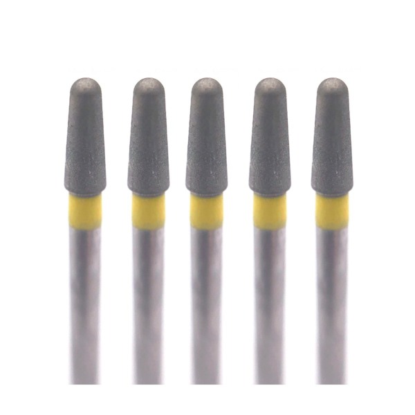 Бор алмазный Ecoline E 849, конус закругленный, D=2.0 мм, FG, желтый, 5 шт - фото 0