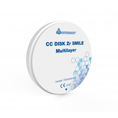 Диск CC DISK Zr SMILE MULTILAYER для фрезерных станков CAD/CAM, C1, 98,5х22 мм - фото 1