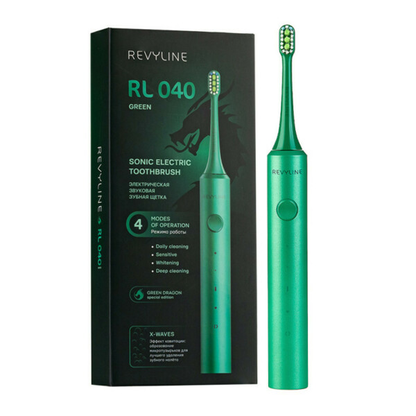 Электрическая звуковая зубная щётка Revyline RL 040 Special Color Edition, зеленый дракон - фото 0