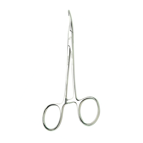 Зажим кровоостанавливающий, изогнутый, 130 мм - фото 0