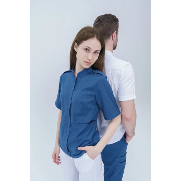 Рубашка женская на молнии Тезис TZ400, синий, 40 - фото 2