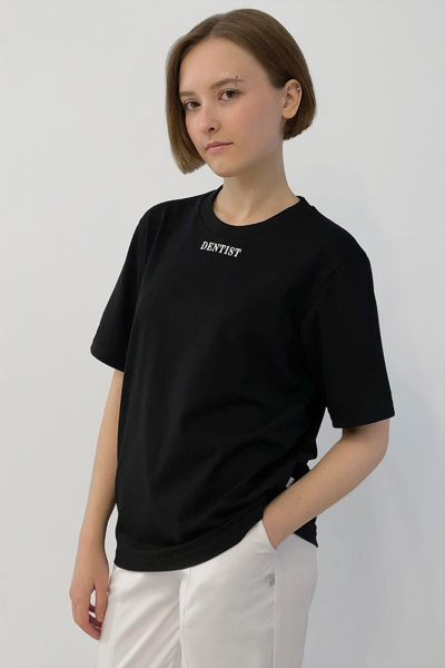 Футболка женская Тезис TZ111, принт "DENTIST", черный, 44-46 - фото 0