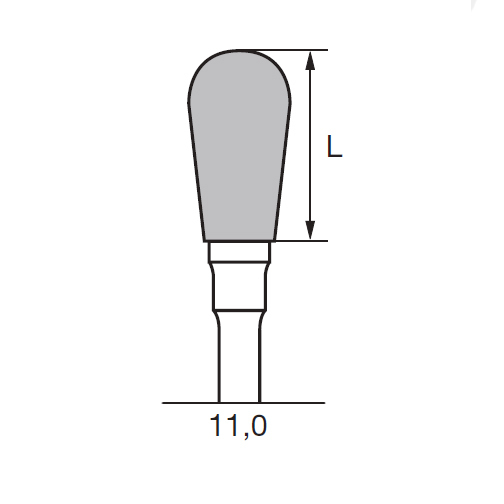 Бор твердосплавный CC 77 MX, груша, D=6.0 мм, L=11.0 мм, HP - фото 1