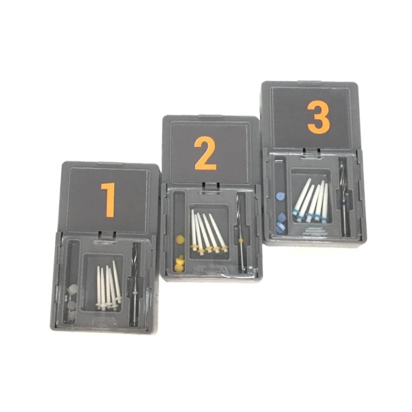 Exacto Kit - штифты стоматологические стекловолоконные в комплекте (штифты Exacto 15 шт, боры 3 шт) - фото 0