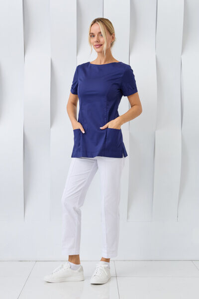 Туника женская Dr. Nice с молнией сзади, короткий рукав, синий, 48 - фото 4