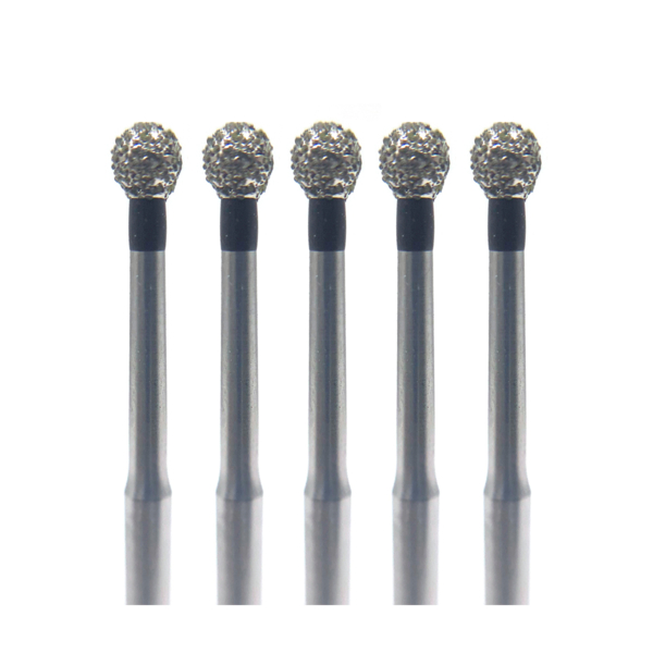 Бор алмазный Ecoline E 801L, шаровидный удлиненный, D=1.6 мм, FG, черный, 5 шт - фото 0