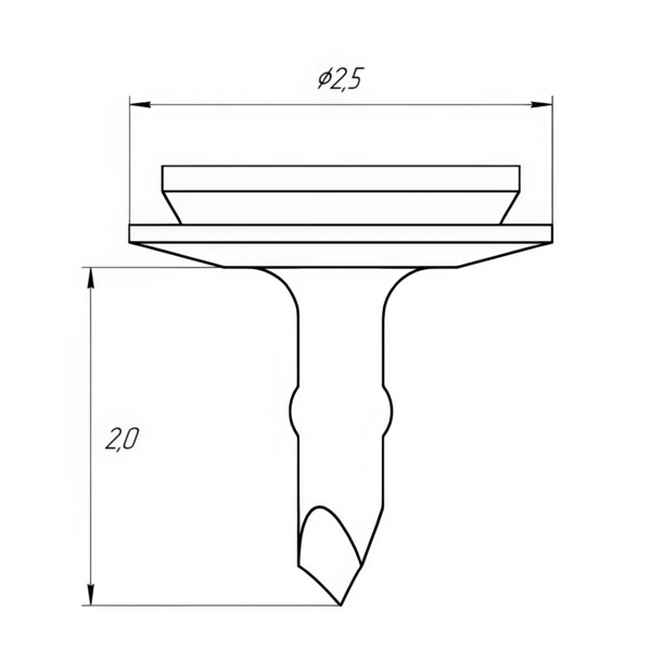 Пин для фиксации мембран, безударный, L=2.5 мм, 25 шт - фото 2