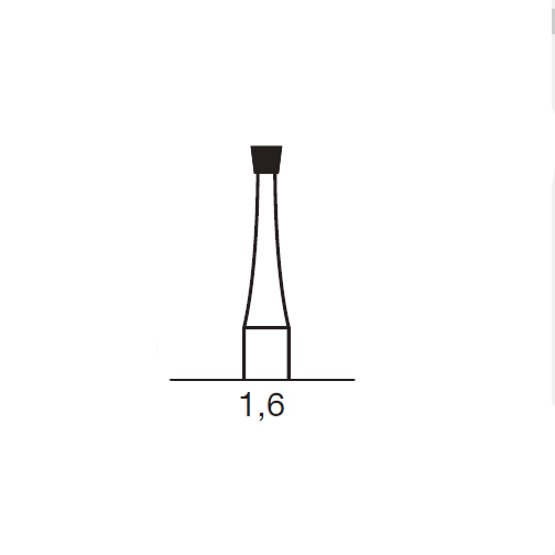 Бор твердосплавный CB 30, конус обратный, D=1.6 мм, L=1.6 мм, HP, синий - фото 1