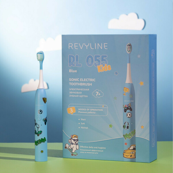 Электрическая зубная щетка Revyline RL 055 Kids, голубая - фото 8