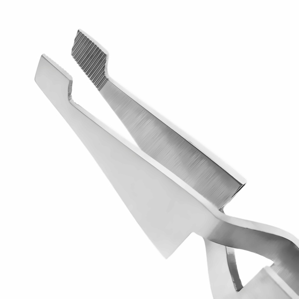 Пинцет ортодонтический HLW №H-301A, изогнутый, обратный, для брекетов, рифленые зубчики, L=130 мм, сталь, 1 шт - фото 2