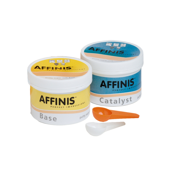 AFFINIS Putty Soft - оттискной материал, базовый слой (A-силикон), база 300 мл, катализатор 300 мл - фото 0