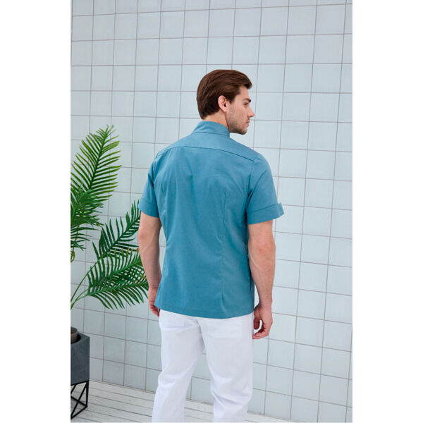 Рубашка мужская Dr. Nice, со стойкой, с коротким рукавом, деним, 50 - фото 4