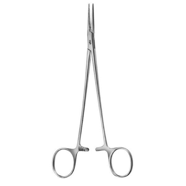 Зажим кровоостанавливающий по HALSTED, изогнутый, зубчики 1х2, длина 185 мм - фото 0