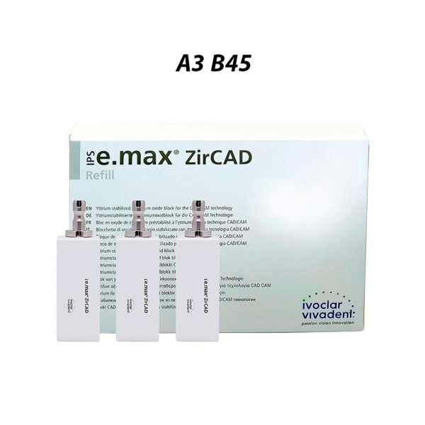 IPS e.max ZirCAD CEREC MT Multi - блоки из оксида циркония, цвет A3, B45, 3 шт - фото 0