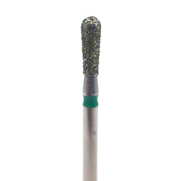 Бор алмазный 808RL, груша, длинный, D=1.8 мм, L=5.0 мм, FG, зеленый - фото 0