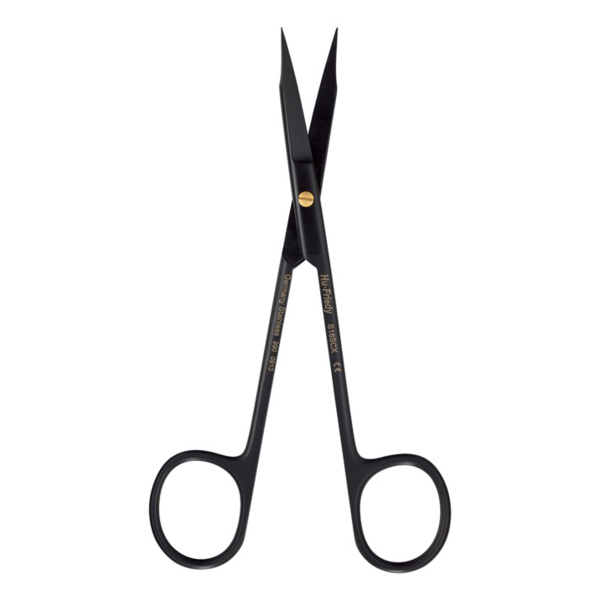 Ножницы Goldman-Fox #16, Super-Cut, остроконечные, изогнутые, 1 зубчатое лезвие, Black Line, 12,5 см - фото 0