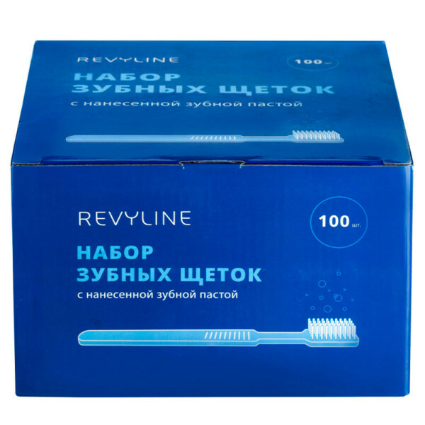 Набор зубных щеток с нанесённой зубной пастой Revyline, мануальные, 100 шт - фото 0