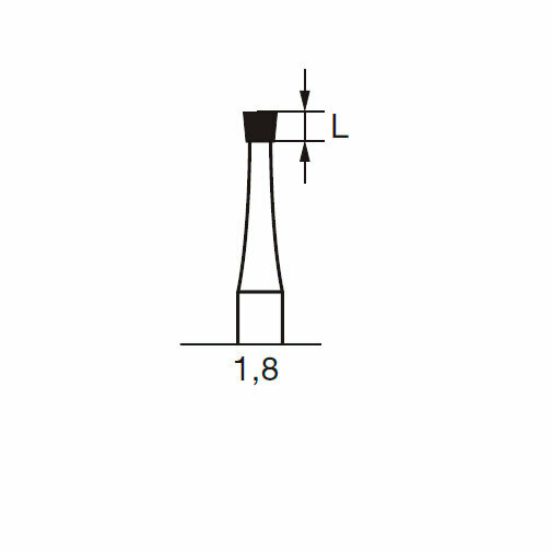 Бор твердосплавный CB 2, конус обратный, D=1.8 мм, L=1.8 мм, FG, синий - фото 1