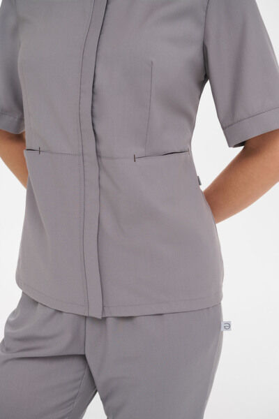 Рубашка женская на молнии Тезис TZ400, серо-бежевый, 44 - фото 3