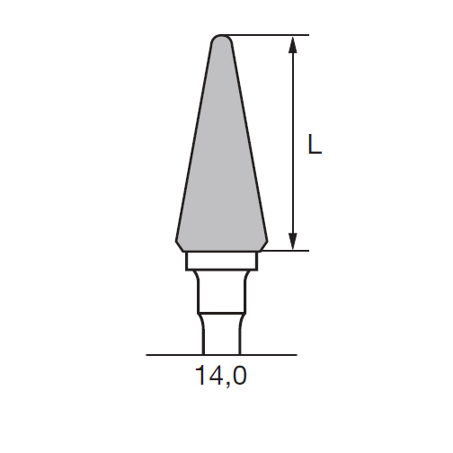 Бор твердосплавный CC 257 RMX, конус закругленный, D=6.0 мм, L=14.0 мм, HP - фото 1