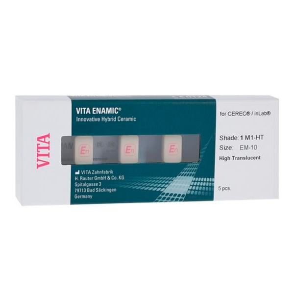 VITA ENAMIC for inLab - блоки из гибридной керамики, высокая прозрачность, цвет 1M1-HT, размер EM10, 5 шт - фото 0