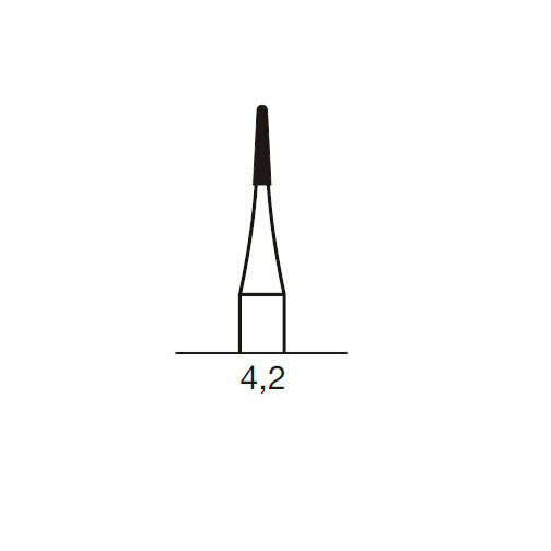 Бор твердосплавный CB 23 R, конус закругленный, D=1.0 мм, L=4.2 мм, RA, синий - фото 1