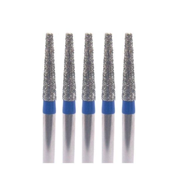 Бор алмазный Ecoline E 846, цилиндр конусный, D=1.0 мм, FG, синий, 5 шт - фото 0
