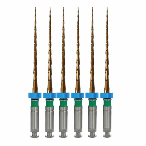 Файлы машинные Eurofile MultiTaper Gold, стерильный, для препарирования искривленных каналов, 25 мм (21 мм), №35/.06, никель-титан, 6 шт - фото 0