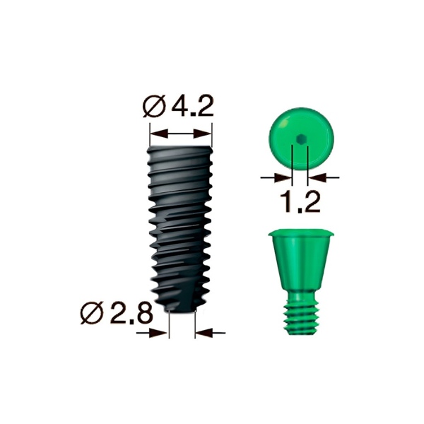 Имплантат OSSTEM TS III SA Standart, 6-гранник D=2.5, D=4.0 мм, L=13.0 мм, без адаптера и заглушки - фото 0