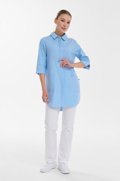Рубашка женская на кнопках Тезис TZ450, голубой, 52 - фото 2