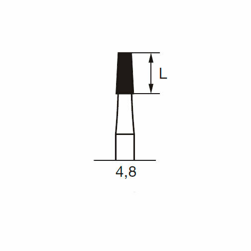 Бор твердосплавный CB 33, конус плоский, с зубцами, D=1.6 мм, L=4.4 мм, FGXL, синий - фото 1