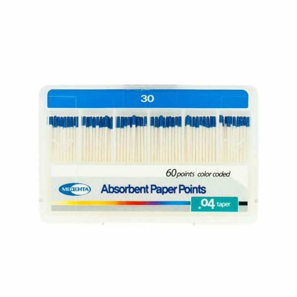 Штифты бумажные Meta Biomed Медента, абсорбирующие, с маркировкой длины, №30/.04, 60 шт - фото 0