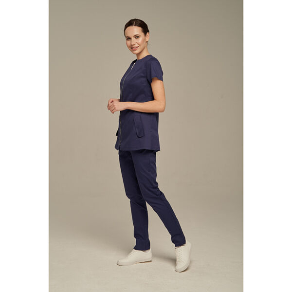 Туника женская Dr. Nice на молнии, без воротника, синий, 48 - фото 3