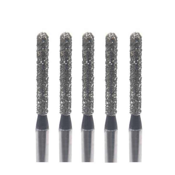 Бор алмазный Ecoline E KS2, цилиндр закругленный, D=1.4 мм, FG, черный, 5 шт - фото 0