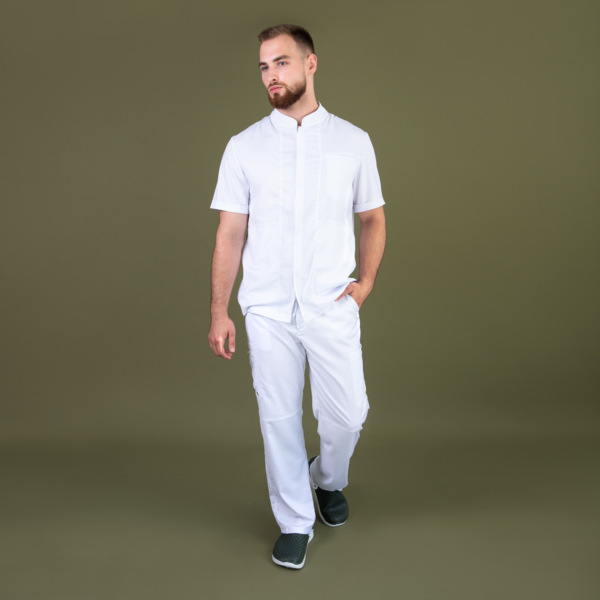 Рубашка мужская на молнии Тезис TZ700, белый, 54 - фото 1