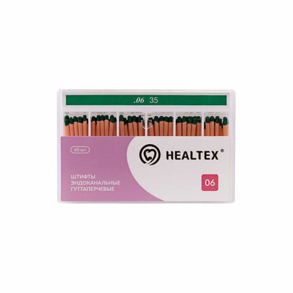 Штифты гуттаперчевые Healtex, для пломбирования корневых каналов, без маркировки длины, №35/.06, 60 шт - фото 0