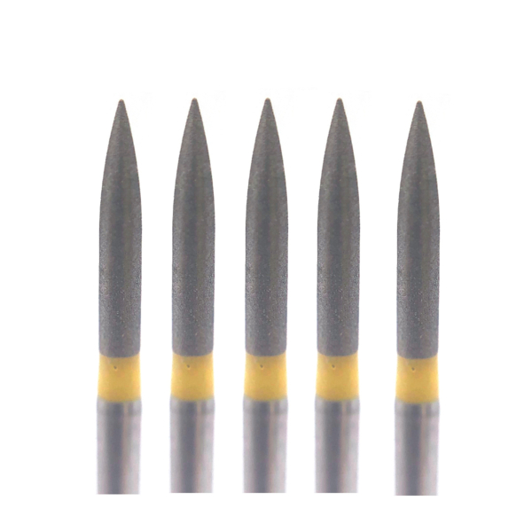 Бор алмазный Ecoline E 862, пламя, D=1.2 мм, FG S, желтый, 5 шт - фото 0