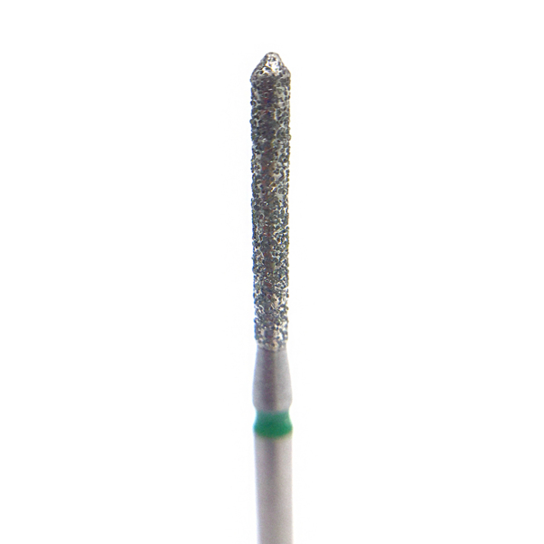 Бор алмазный 886G, цилиндр остроконечный, D=1.2 мм, L=10.0 мм, FG, зеленый - фото 0