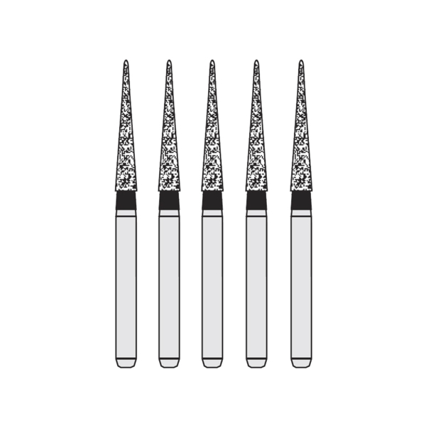 Бор алмазный Ecoline E 859, заостренный, D=1.6 мм, FG, черный, 5 шт - фото 0