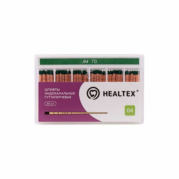 Штифты гуттаперчевые Healtex, для пломбирования корневых каналов, с маркировкой длины, №70/.04, 60 шт - фото 0
