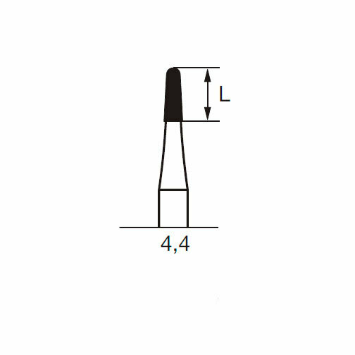 Бор твердосплавный CB 23 R, конус закругленный, D=1.6 мм, L=4.4 мм, RA, синий - фото 1