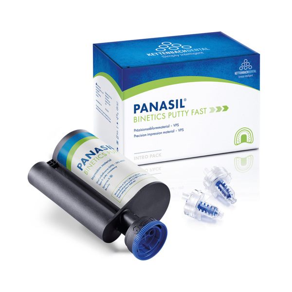 Panasil Binetics Putty Fast Intro pack - оттискная масса (первый слой) на основе А-силикона, 380 мл + 10 динамических смесителей