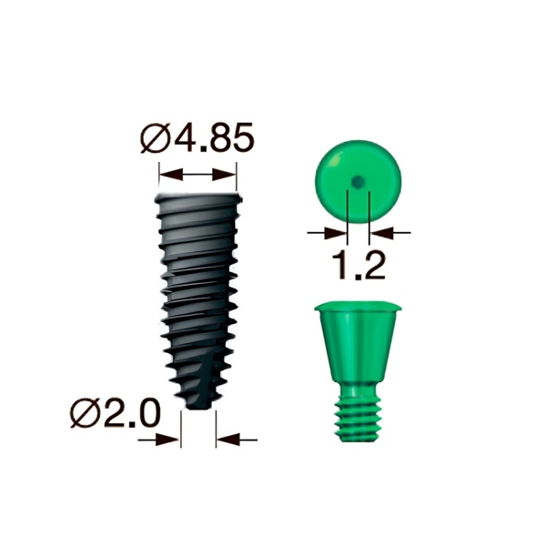 Имплантат OSSTEM TS IV SA Standart, D=4.5 мм, L=10.0 мм, с адаптером и винт-заглушкой D=1.2 мм - фото 0
