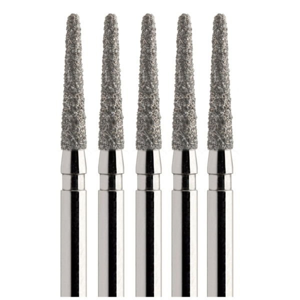 Бор алмазный 856, конус закругленный, D=1.2 мм, L=8 мм, FG, зеленый, 5 шт - фото 0
