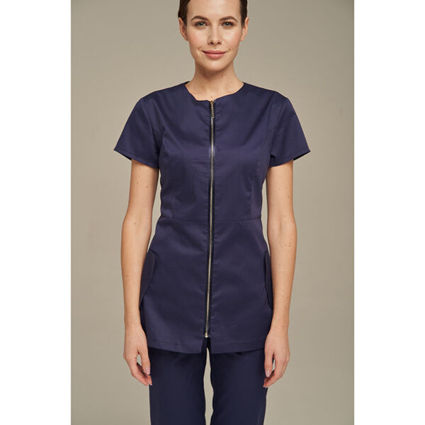 Туника женская Dr. Nice на молнии, без воротника, синий, 46 - фото 2