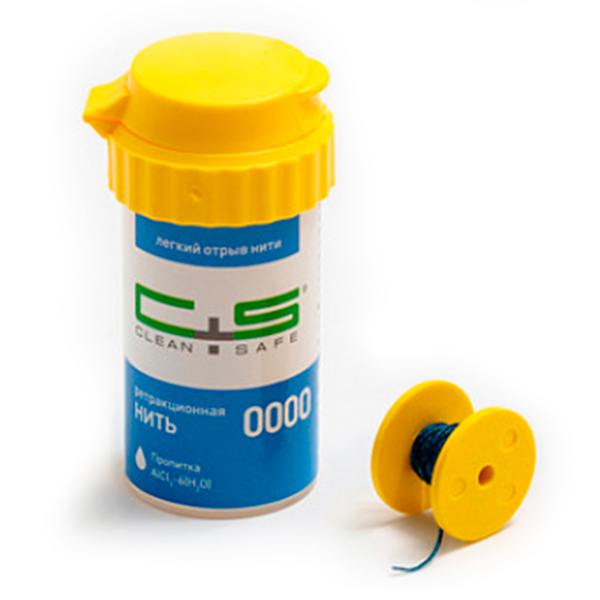 Нить ретракционная Clean+Safe ProfiCord X, c пропиткой, размер 0000, 254 см - фото 0
