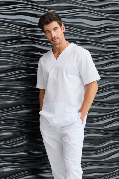 Туника медицинская мужская Dr. Nice DRN920, белый, 50 - фото 2