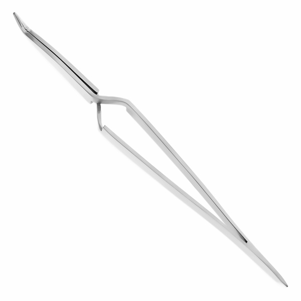 Пинцет ортодонтический HLW №H-321, изогнутый, обратный, для брекетов, рифленые зубчики, L=130 мм, сталь, 1 шт - фото 1