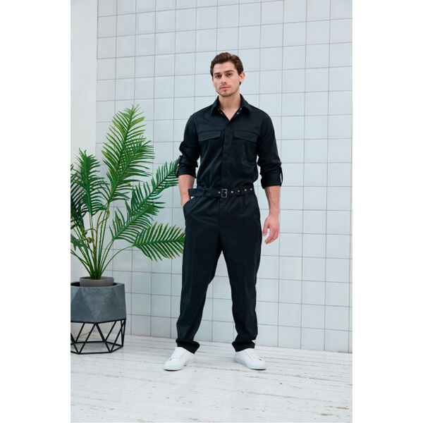 Комбинезон мужской Dr. Nice, с поясом с пряжкой, черный, 50 - фото 0